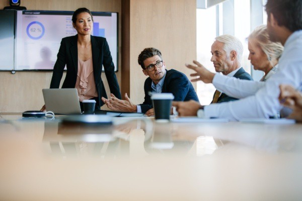 Diverse business group having a meeting in boardroom