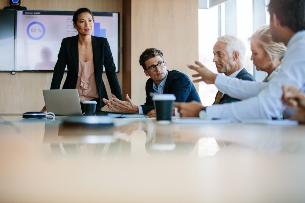 Diverse business group having a meeting in boardroom